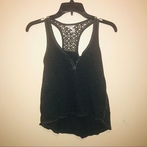 Aeropostale racerback tank top cotton gray blue